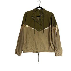 American Eagle Women S Metallic Colorblock Oversized Anorak Windbreaker Jacket